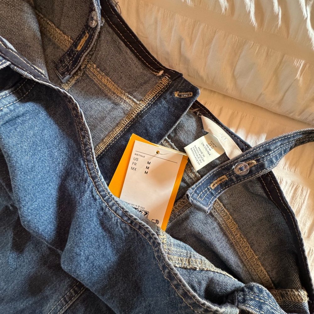 H&M Dark Blue Denim Midi Dress - Picture 3 of 8